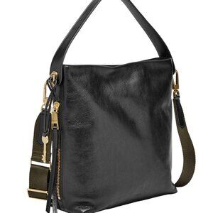 FOSSIL - Maya Leather Satchel (Black Cowhide)
